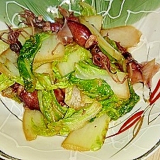 ホタルイカと白菜の生姜炒め